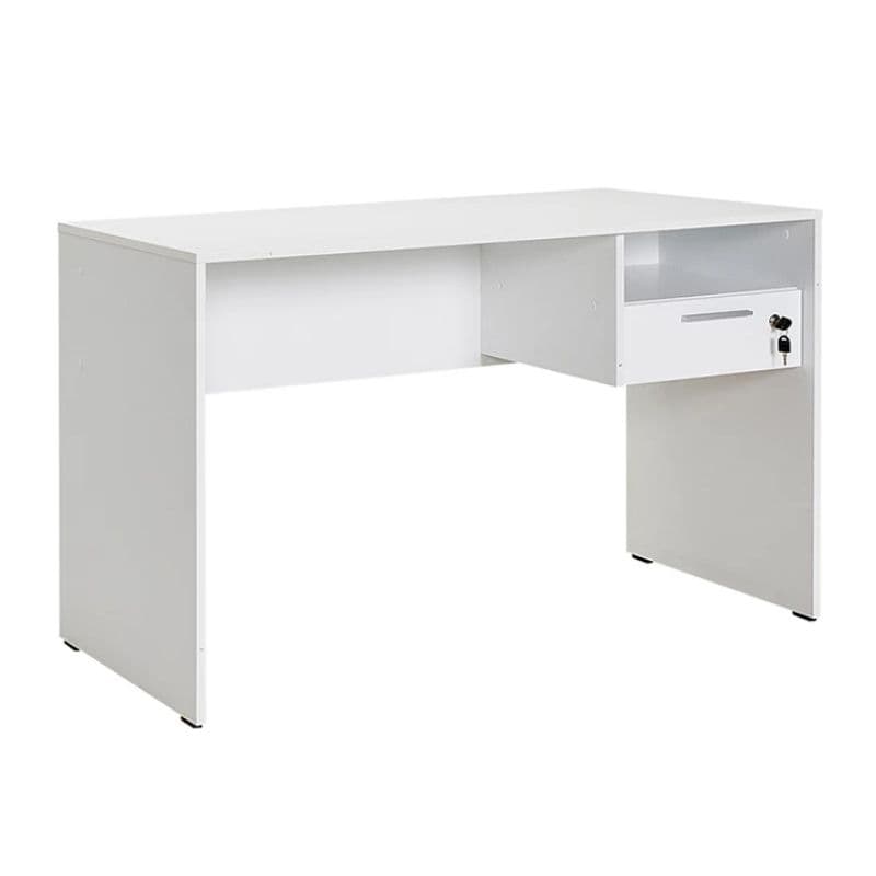Γραφείο εργασίας με κλειδαριά Concept Megapap χρώμα λευκό 120x60x75εκ.
