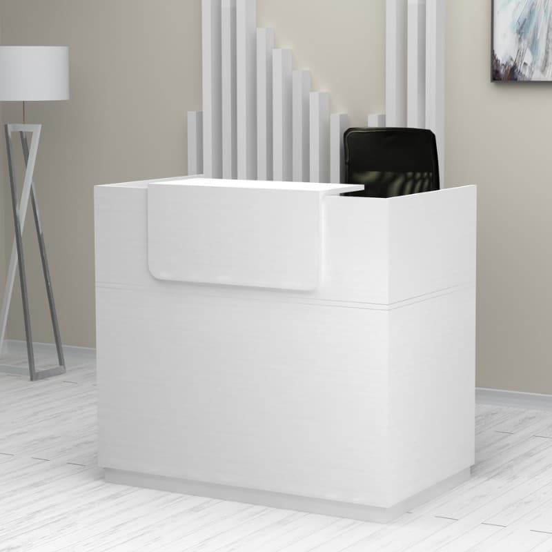 Γραφείο υποδοχής - reception Lemmon Megapap χρώμα λευκό 120x70x110εκ.