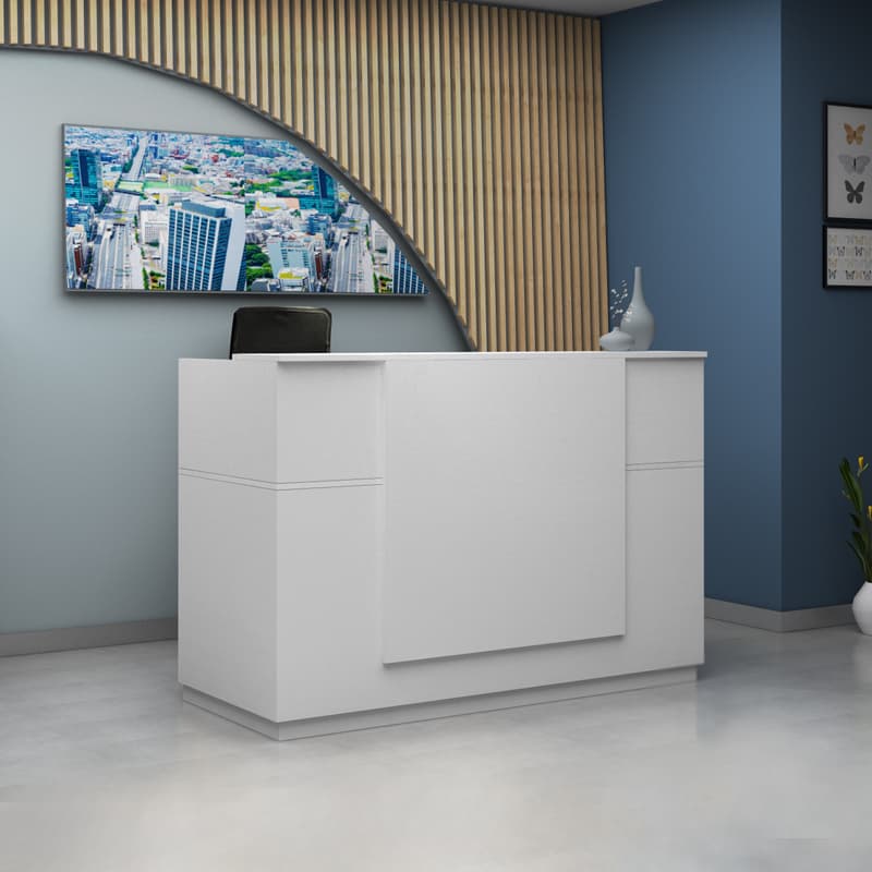 Γραφείο υποδοχής - reception Gemini Megapap χρώμα λευκό 180x70x110εκ.