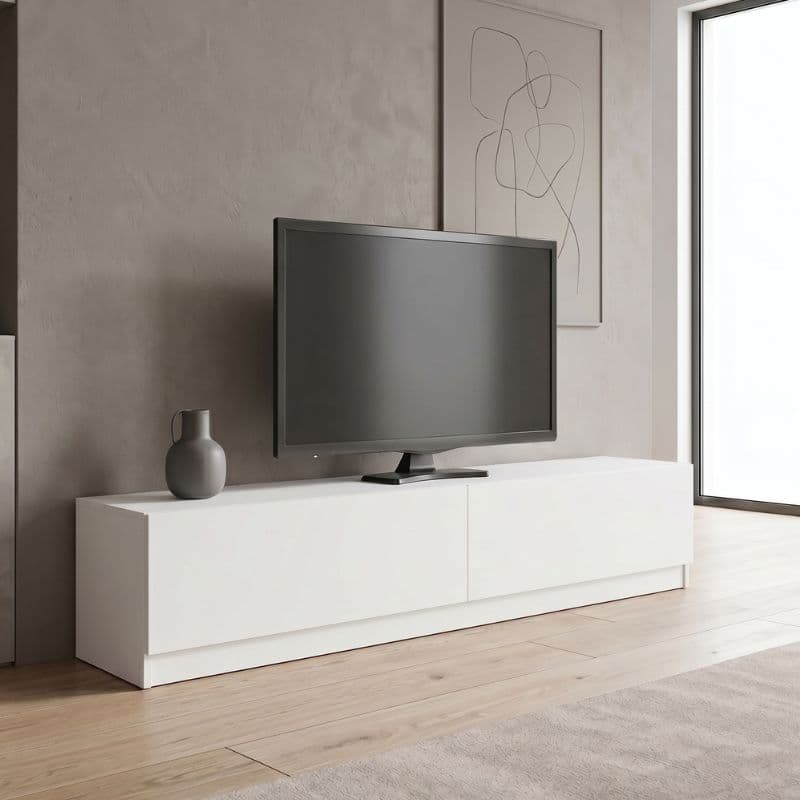 Έπιπλο τηλεόρασης Ahenk Megapap χρώμα λευκό 160x31,3x32,9εκ.