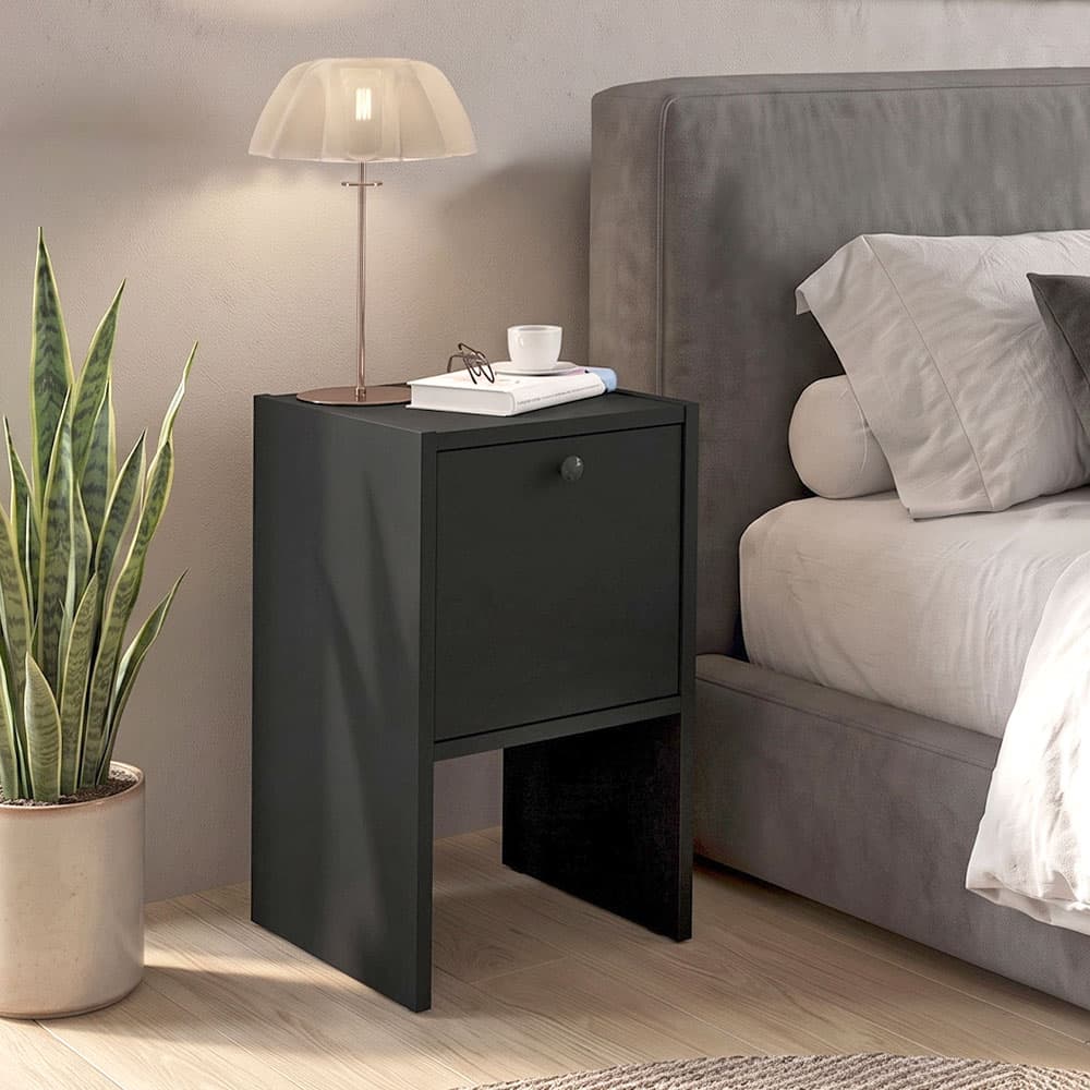 Κομοδίνο Pepa Megapap χρώμα μαύρο 35x34,6x59,6εκ.
