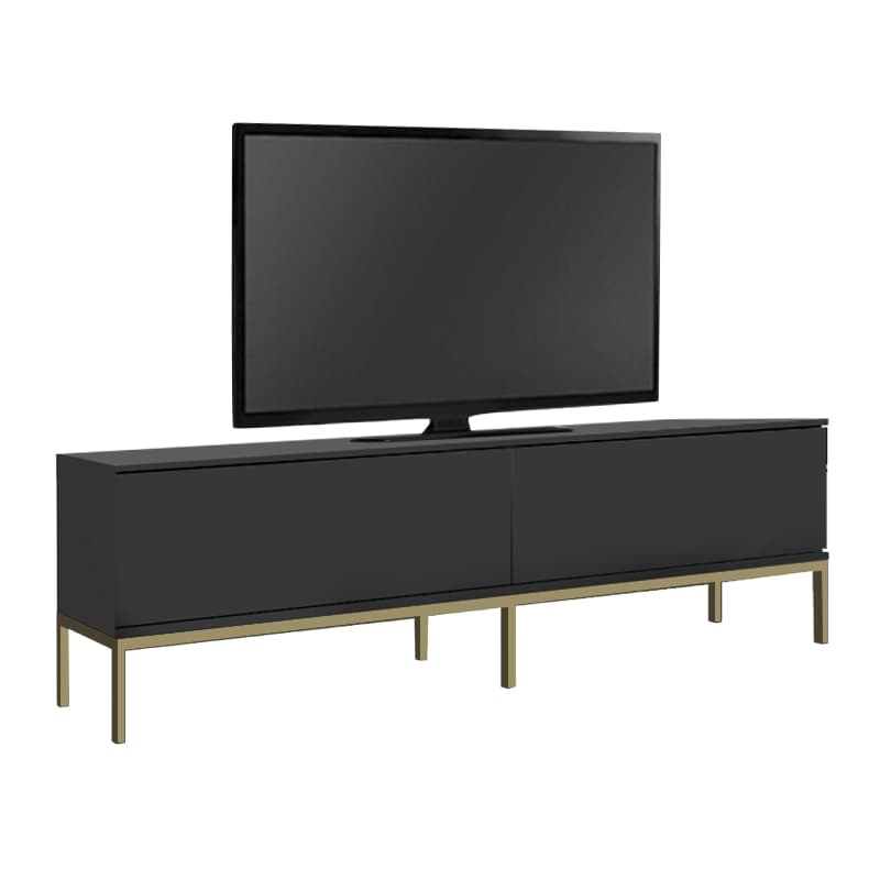 Έπιπλο τηλεόρασης Lord Megapap χρώμα μαύρο - χρυσό 180x30x47εκ.