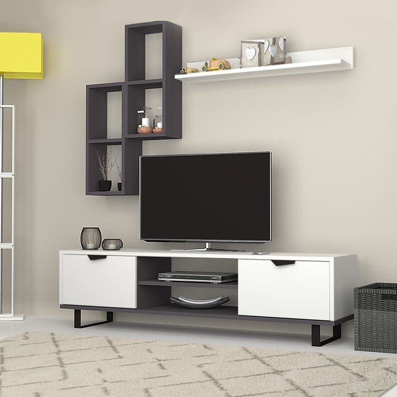 Σύνθεση τηλεόρασης Lonsa Megapap χρώμα λευκό 160x35x40εκ.