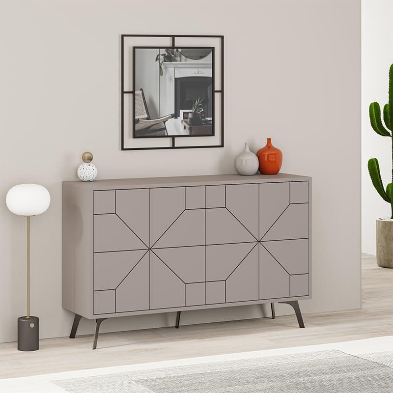 Μπουφές Dune Megapap χρώμα ανοιχτή μόκα 123x35x77,4εκ.