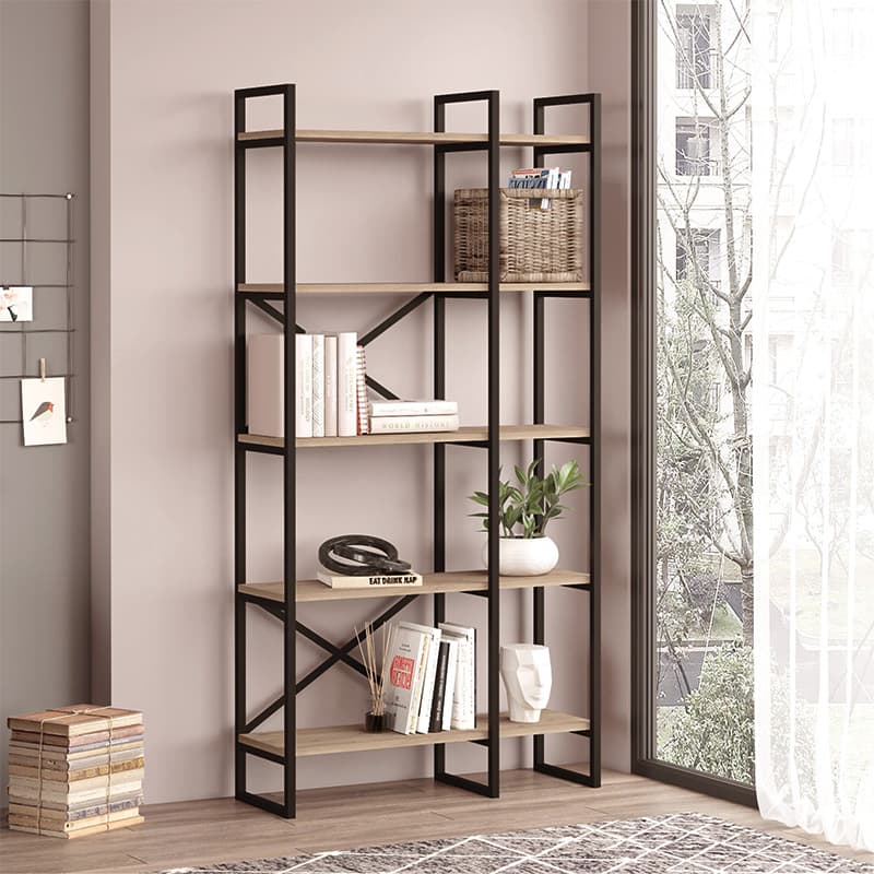 Βιβλιοθήκη Dusan Megapap χρώμα sepet oak 87,5x30x175εκ.