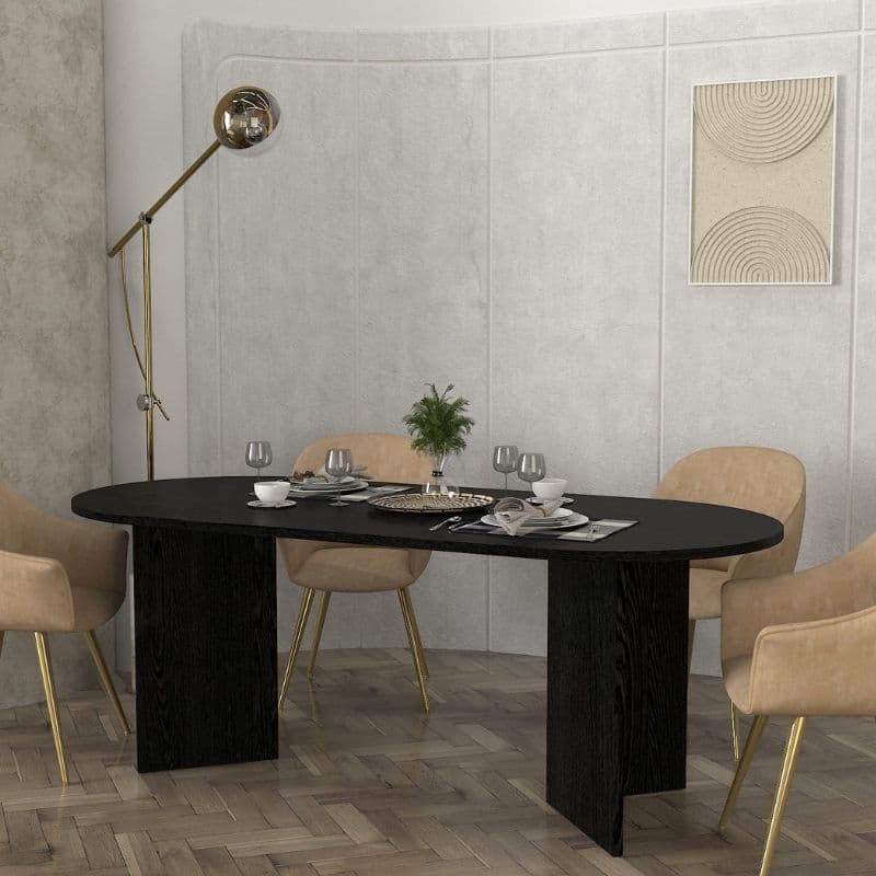 Τραπέζι Cortado Megapap χρώμα sencron black 200x90x74εκ.
