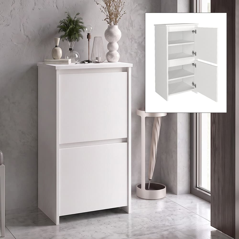 Παπουτσοθήκη Sarpedon Megapap χρώμα λευκό 48x35x91,8εκ.