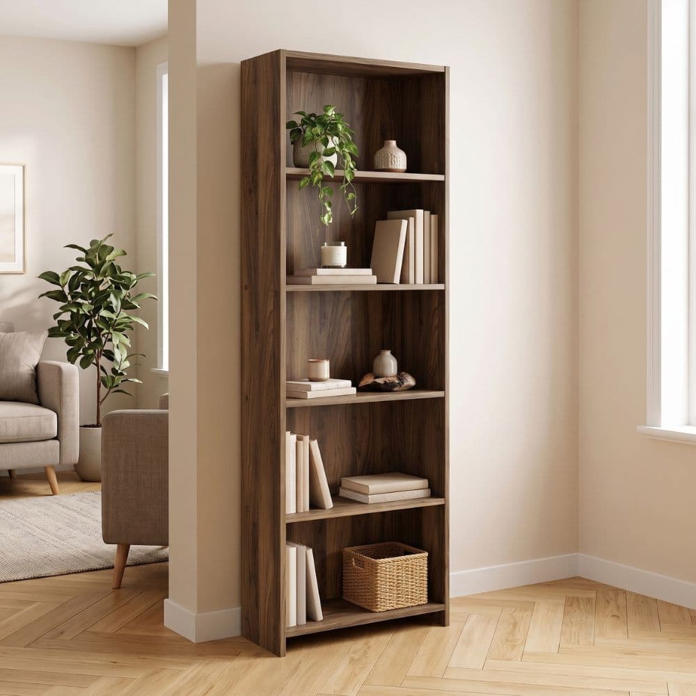 Βιβλιοθήκη Anfisa Megapap χρώμα καρυδί 58x22x170εκ.